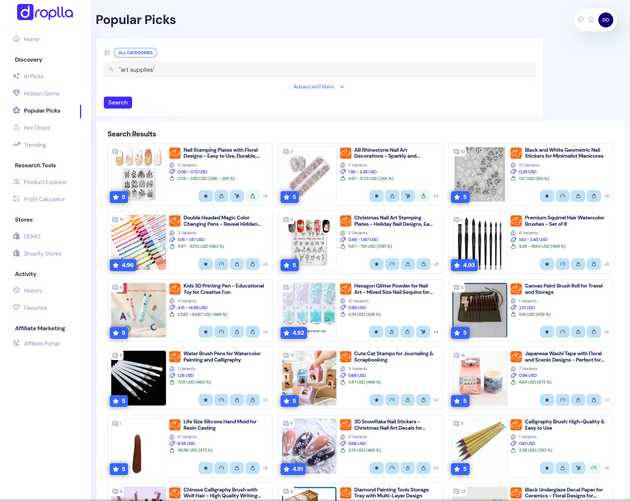 Popular Pick Art Supplies for Dropshipping - Droplla