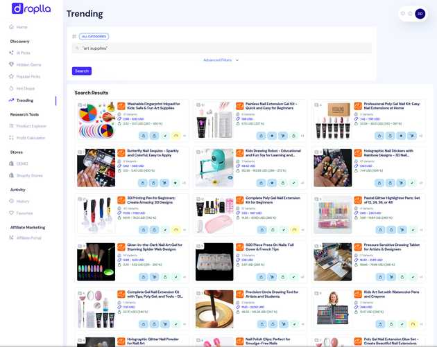 Trending Art Supplies for Dropshipping - Droplla